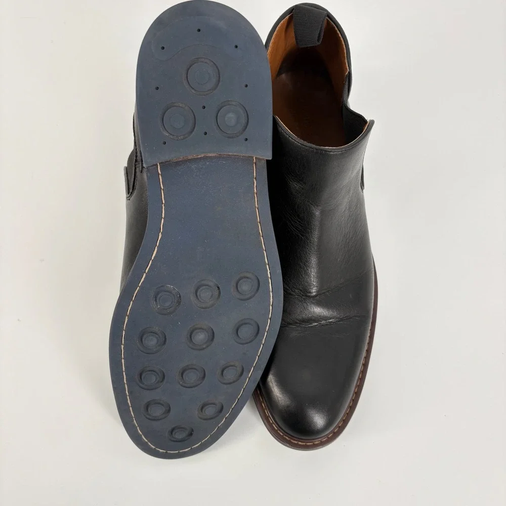 Nordstrom Mens Shop Chelsea Boots Men 10 Black Leather Elastic Gore Pull On